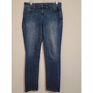 Eileen Fisher Blue Wash Straight Leg Denim Jeans Women Size 4